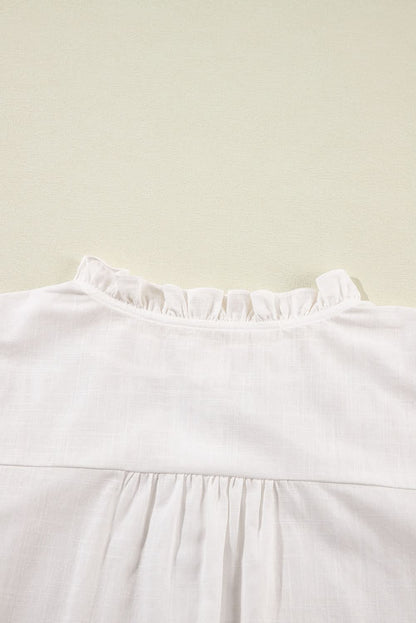 Embroidered white floral shirt - Love Salve 