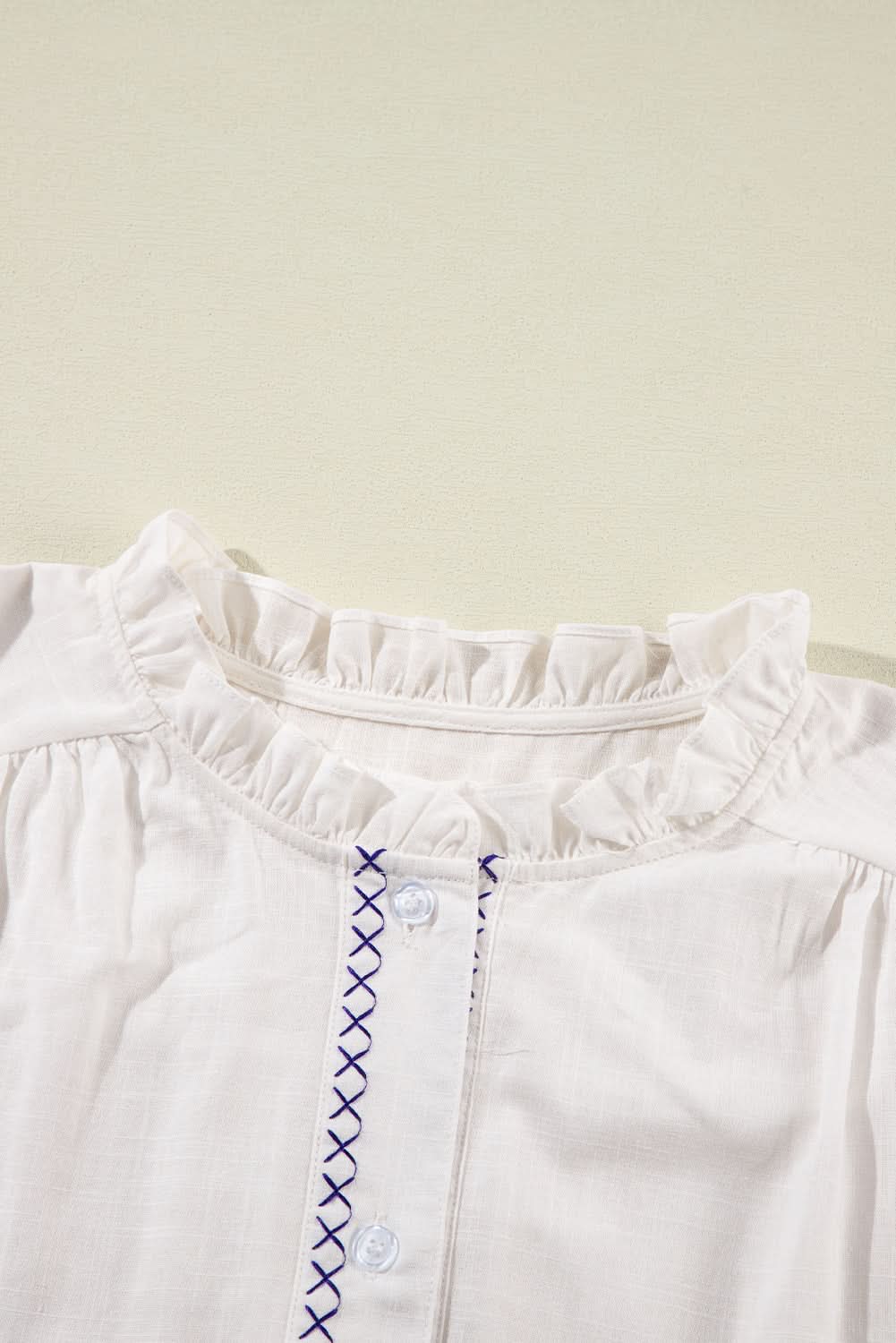 Embroidered white floral shirt - Love Salve 