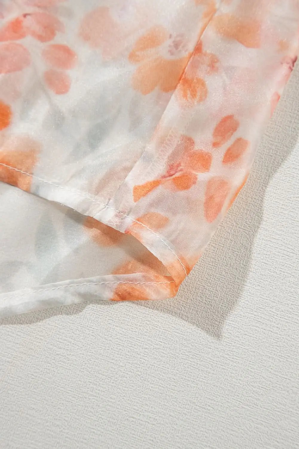 Floral balloon sleeve collared shirt - Love Salve 