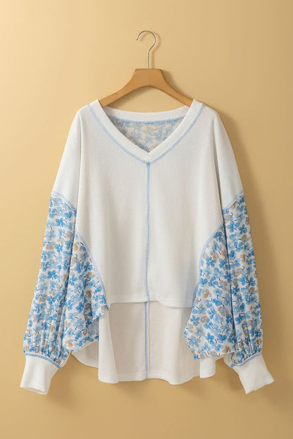 Chic white floral batwing blouse - Love Salve 
