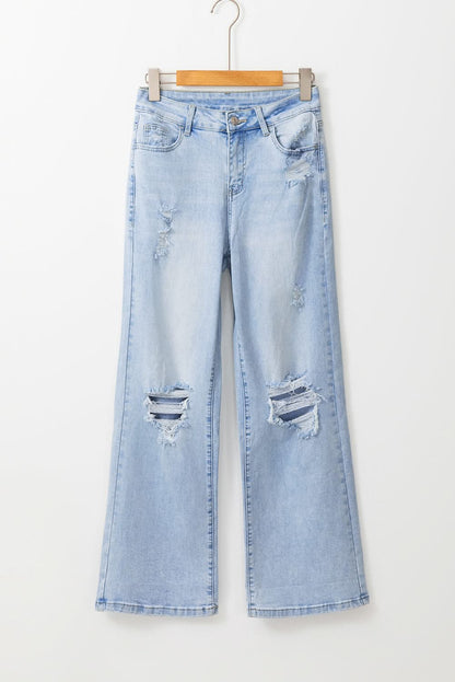 Beau Blue distressed flare jeans - Love Salve 