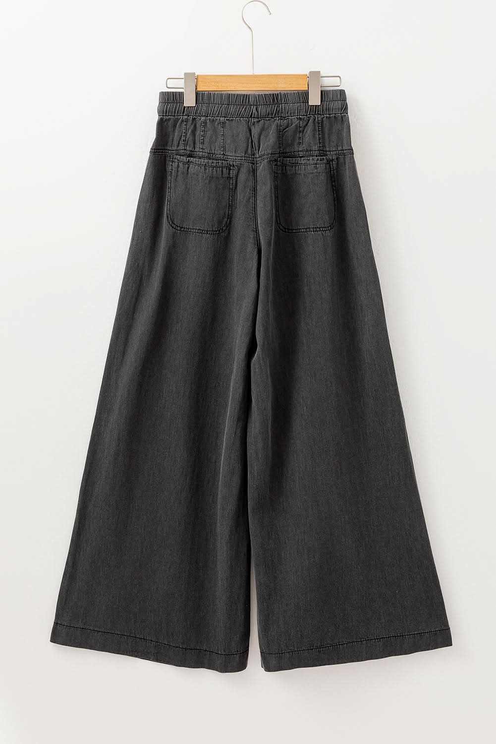 Trendy carbon grey wide leg jeans - Love Salve 