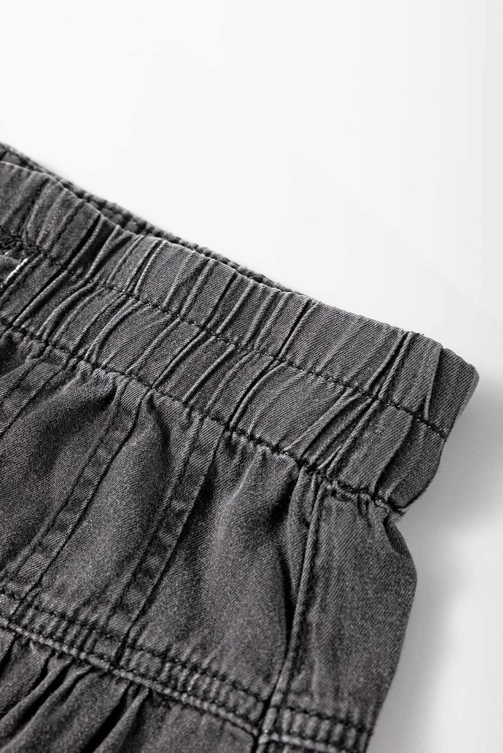 Trendy carbon grey wide leg jeans - Love Salve 