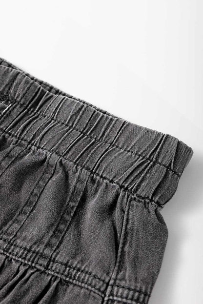 Trendy carbon grey wide leg jeans - Love Salve 