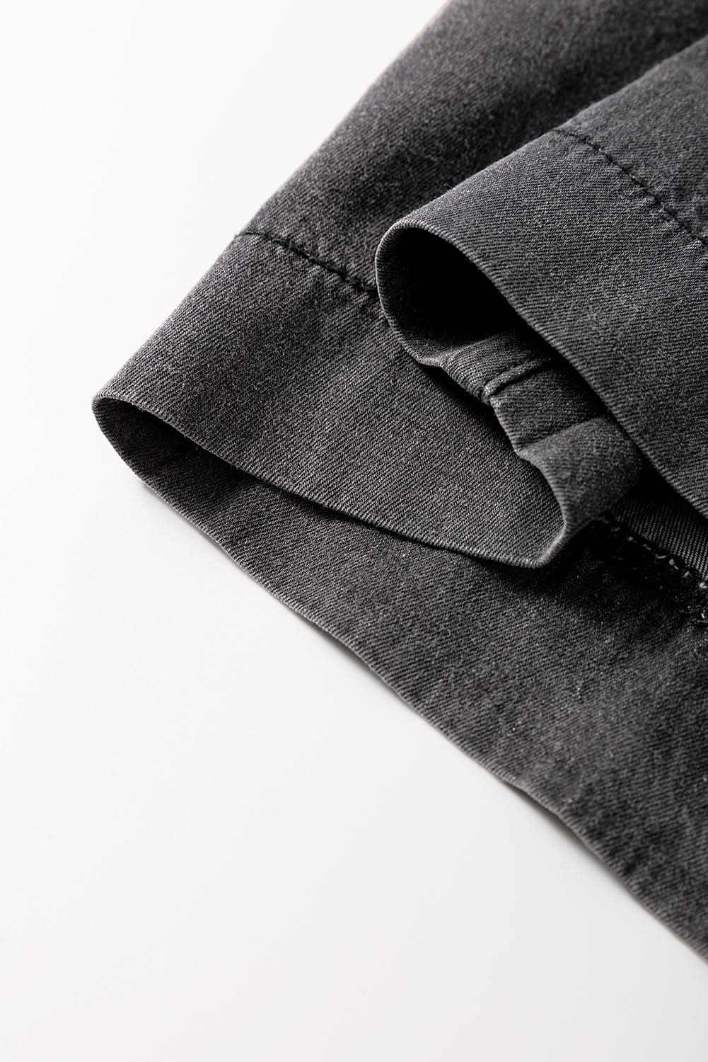 Trendy carbon grey wide leg jeans - Love Salve 