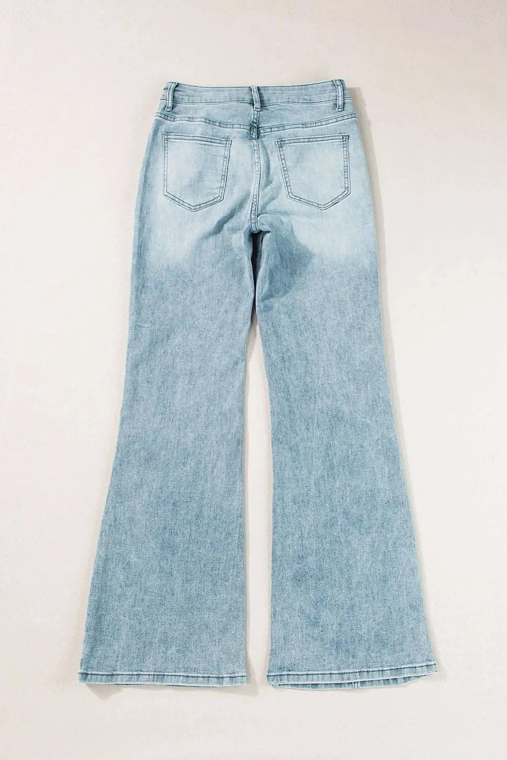 Dusk blue high-rise wide-leg jeans - Love Salve 
