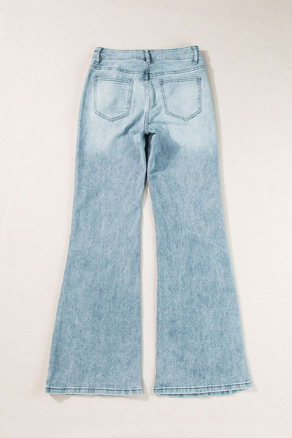 Dusk blue high-rise wide-leg jeans - Love Salve 