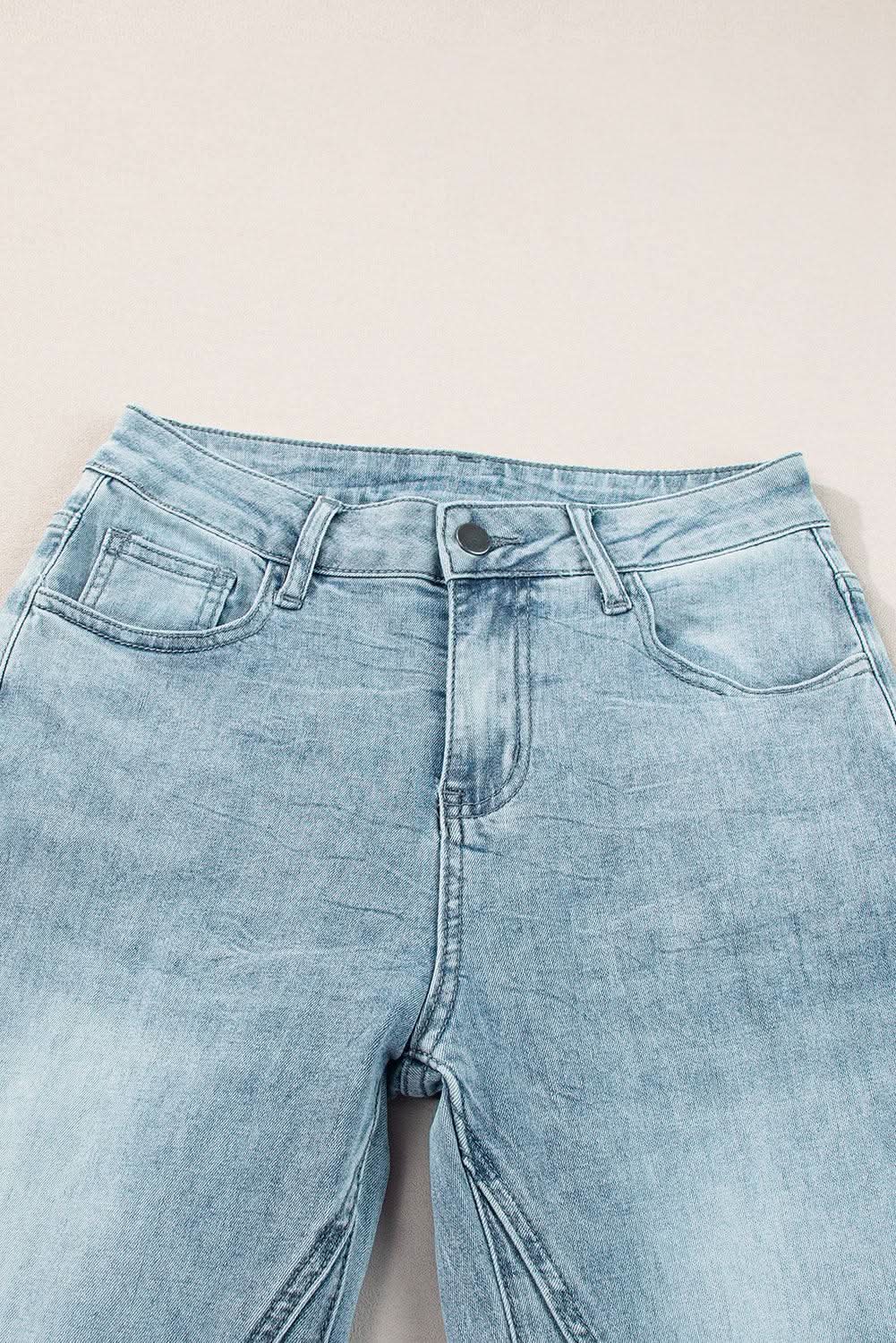 Dusk blue high-rise wide-leg jeans - Love Salve 