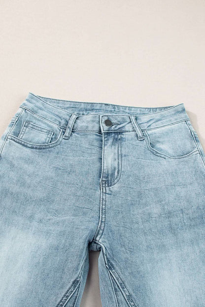 Dusk blue high-rise wide-leg jeans - Love Salve 