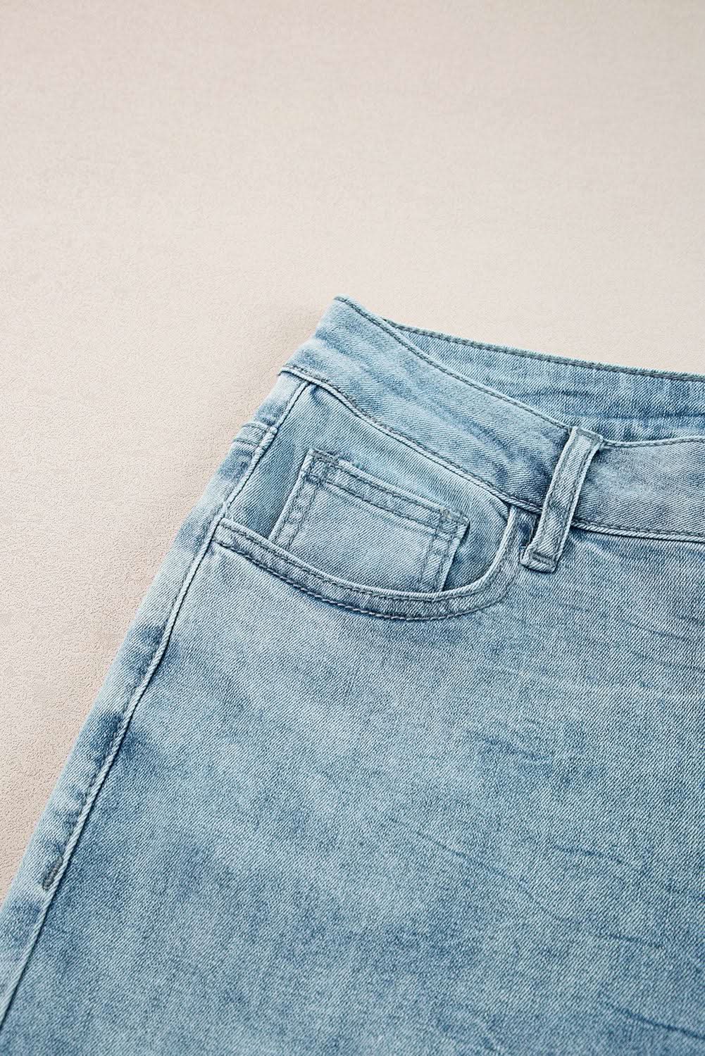 Dusk blue high-rise wide-leg jeans - Love Salve 