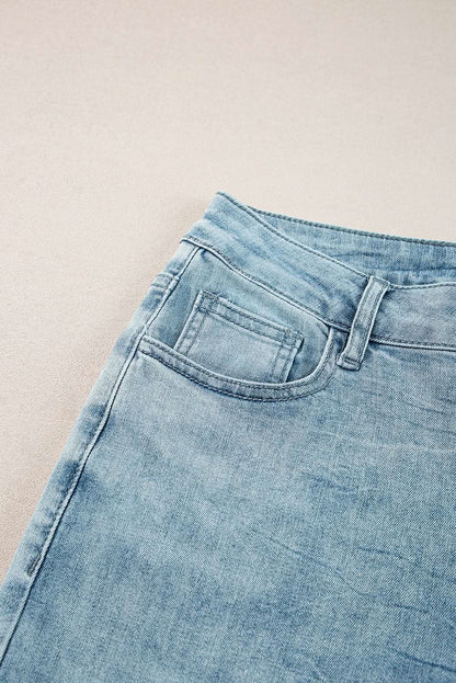 Dusk blue high-rise wide-leg jeans - Love Salve 