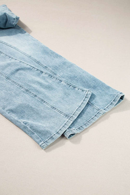 Dusk blue high-rise wide-leg jeans - Love Salve 