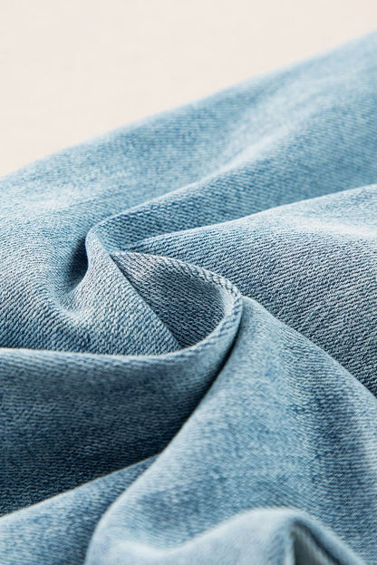 Dusk blue high-rise wide-leg jeans - Love Salve 