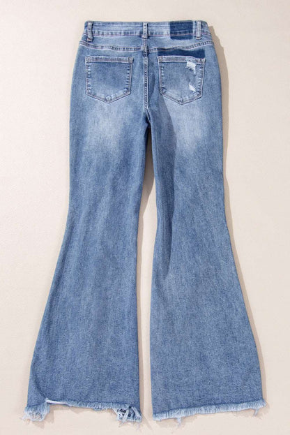Dusk blue high-rise flared jeans - Love Salve 