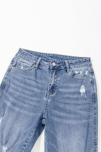 Dusk blue high-rise flared jeans - Love Salve 