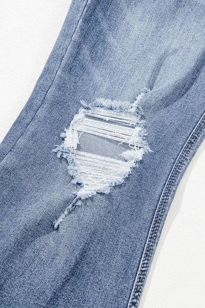 Dusk blue high-rise flared jeans - Love Salve 