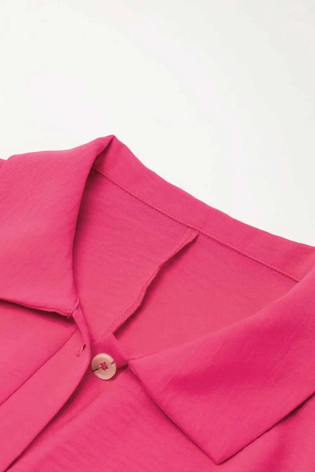 Bright Pink Half Button Collared Loose Romper - Love Salve 