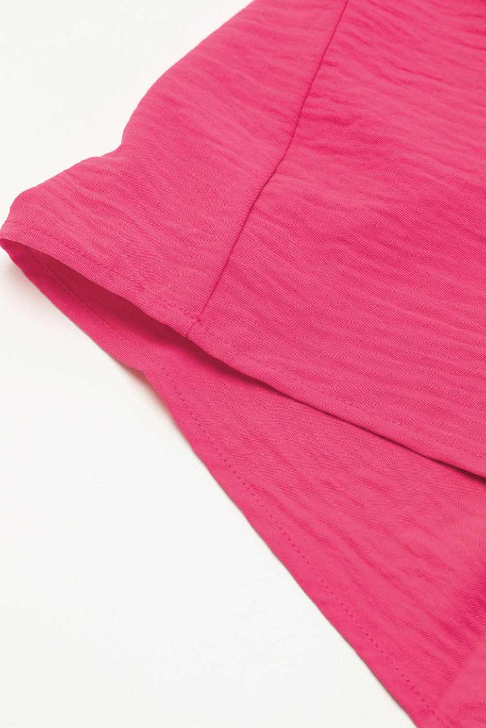 Bright Pink Half Button Collared Loose Romper - Love Salve 