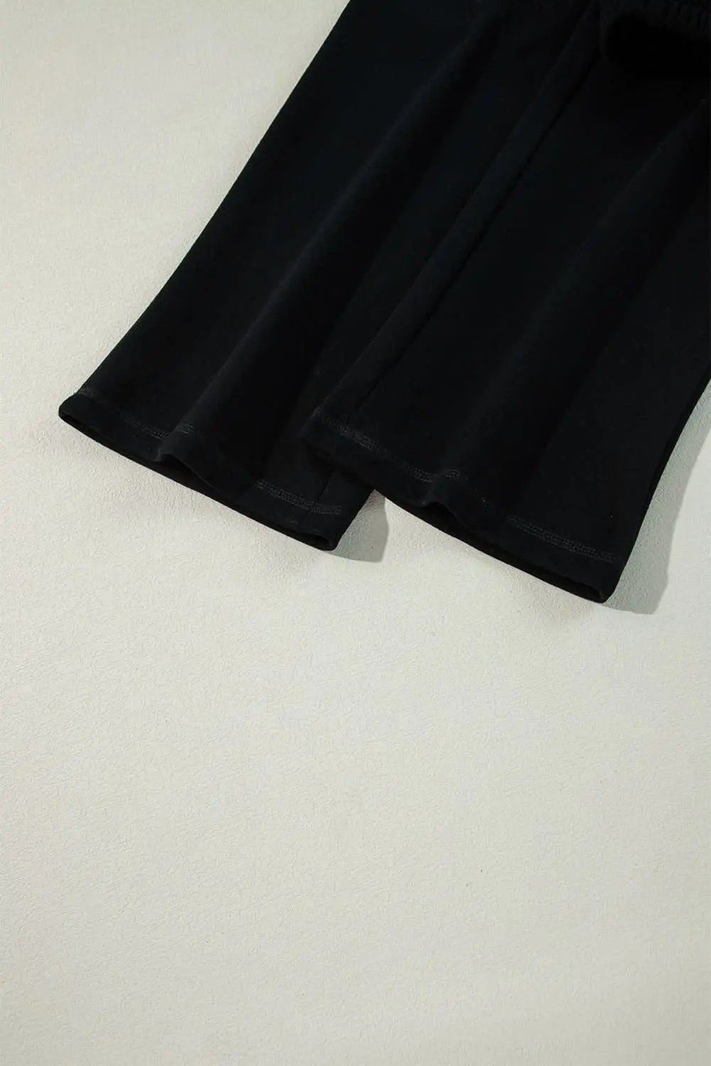 Cozy black fleece pants with drawstring - Love Salve 