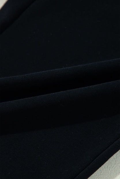 Cozy black fleece pants with drawstring - Love Salve 