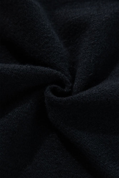 Cozy black fleece pants with drawstring - Love Salve 