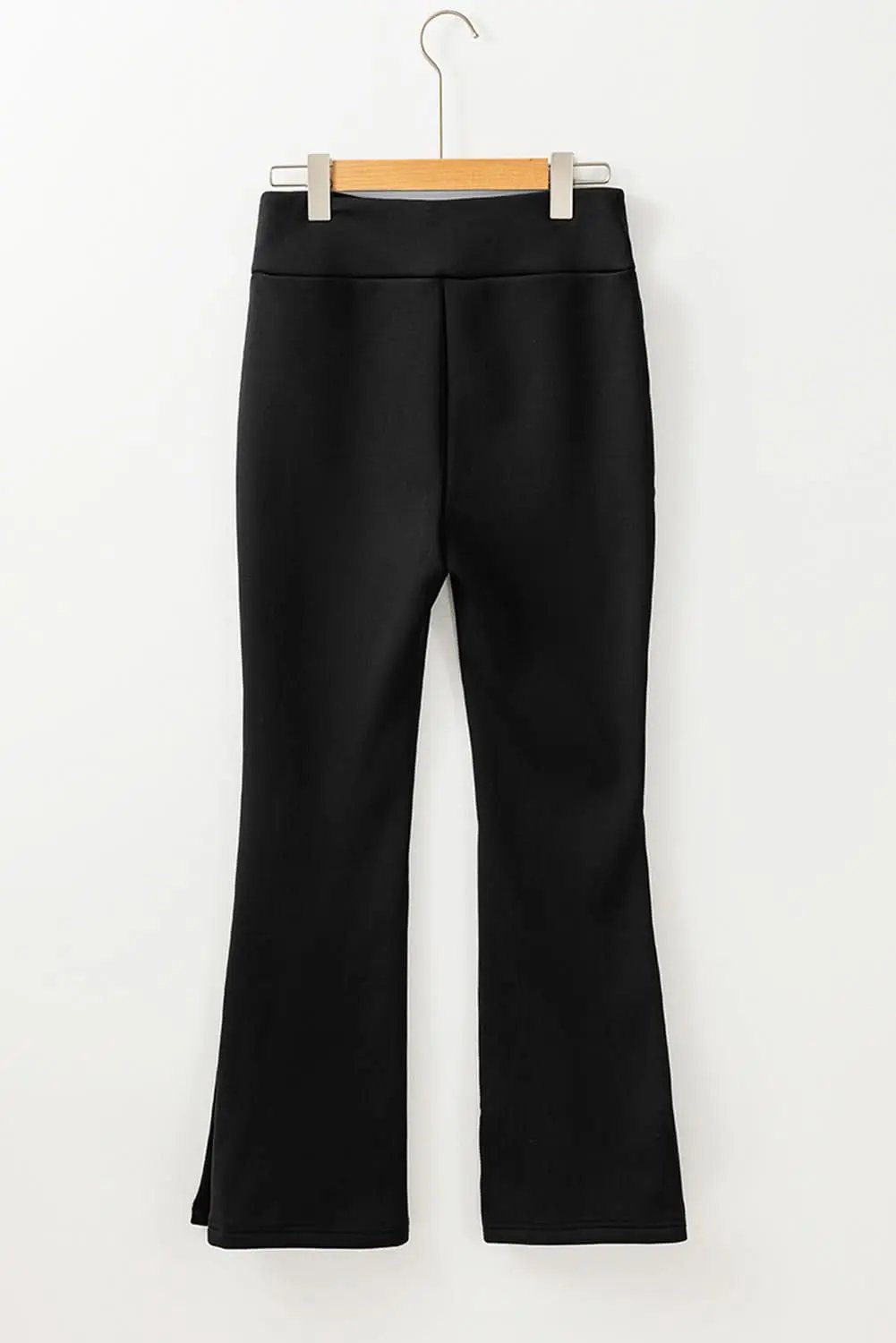 Cozy black thermal flare pants - Love Salve 