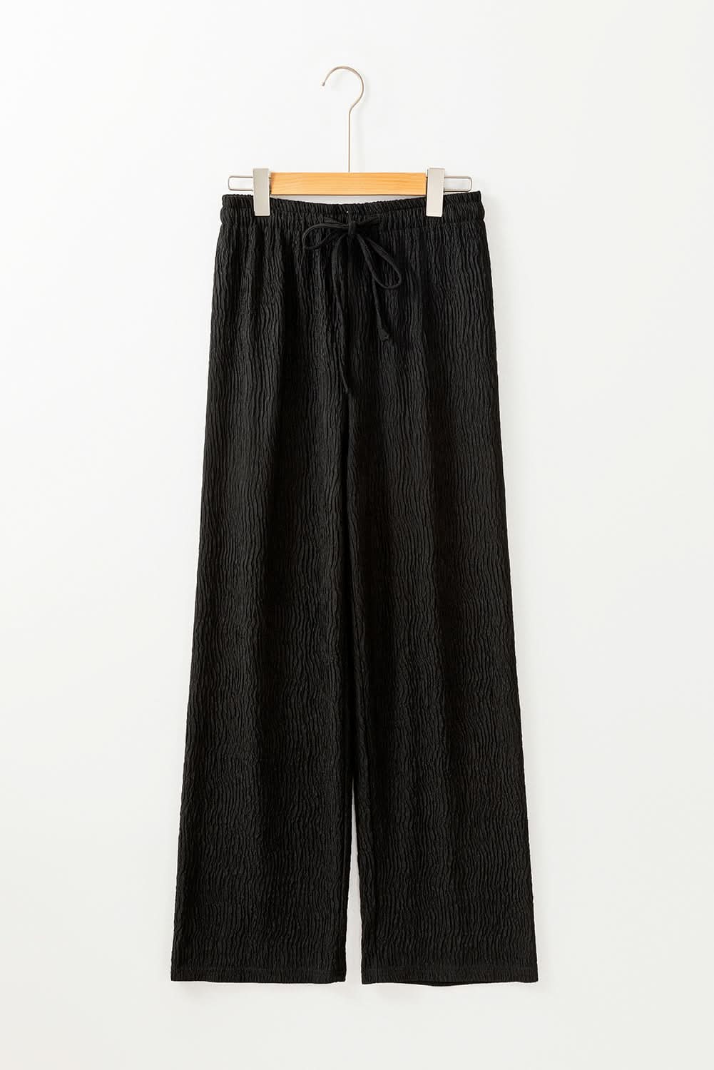 Chic black textured lounge pants 
