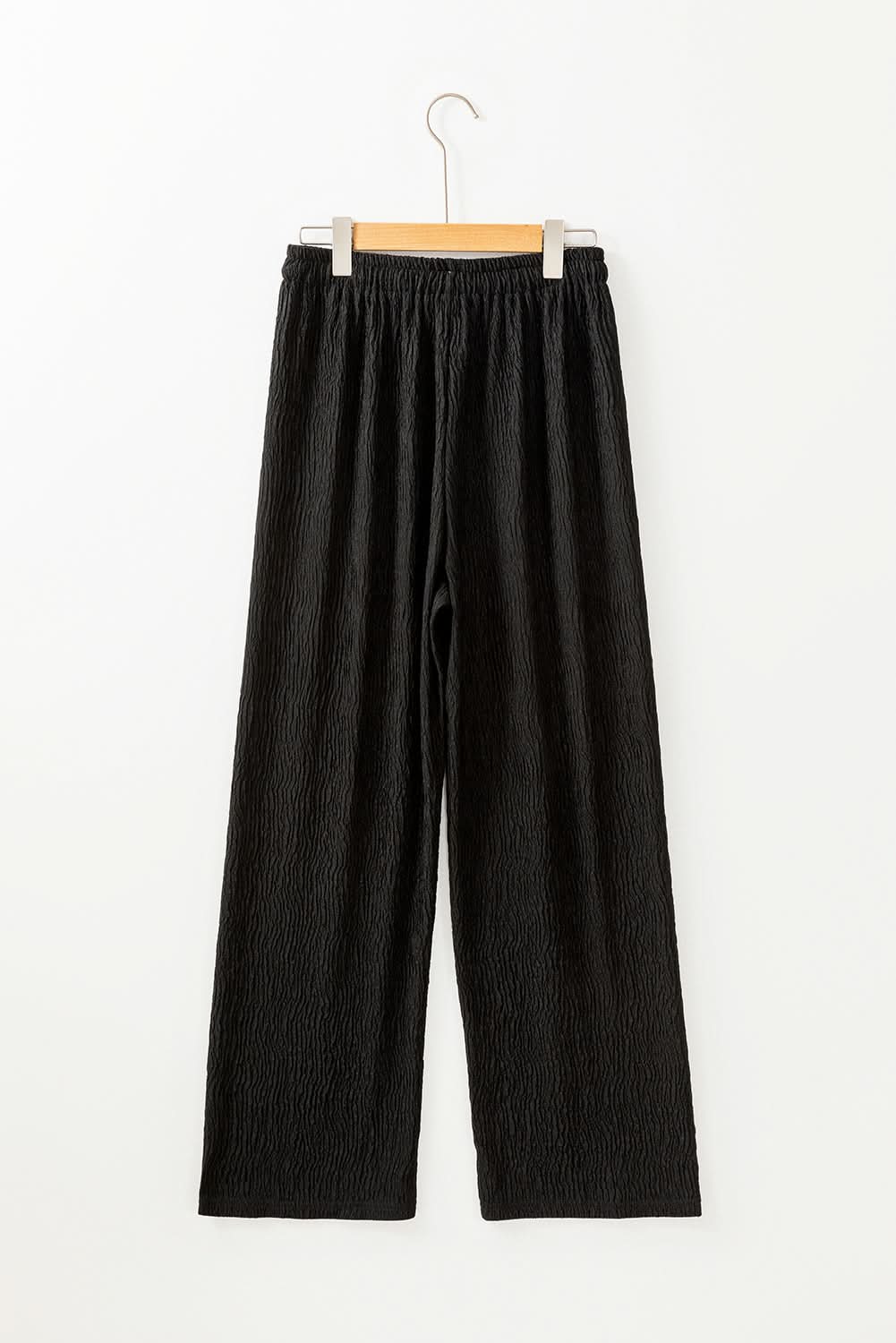 Chic black textured lounge pants 