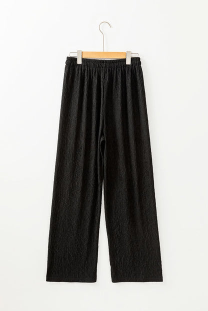 Chic black textured lounge pants 