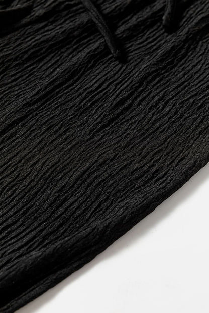 Chic black textured lounge pants 