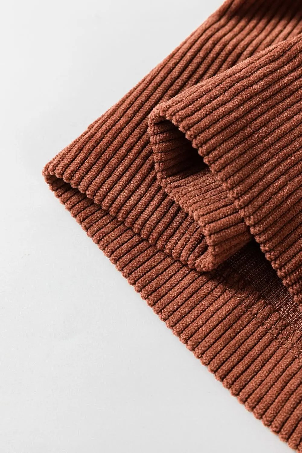 Chic brown high-waisted corduroy pants - Love Salve 