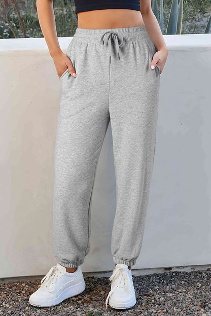 Light grey fleece-lined joggers - Love Salve 