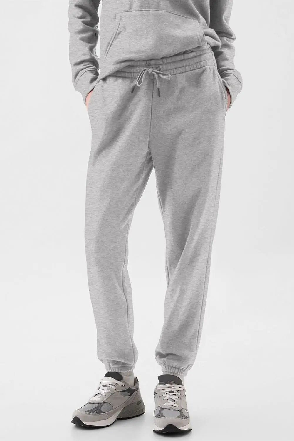 Light grey fleece-lined joggers - Love Salve 