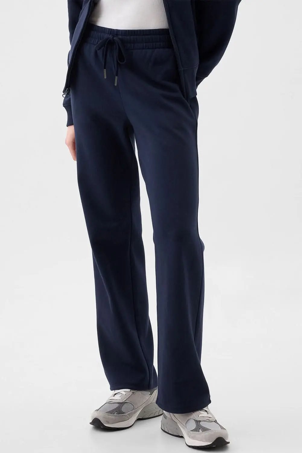 Navy blue fleece pants with drawstring - Love Salve 