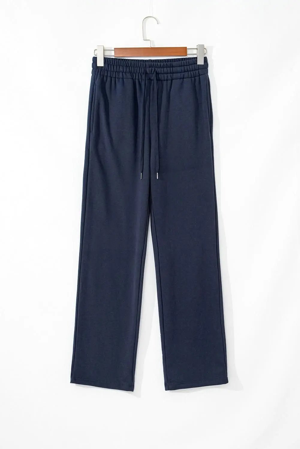 Navy blue fleece pants with drawstring - Love Salve 