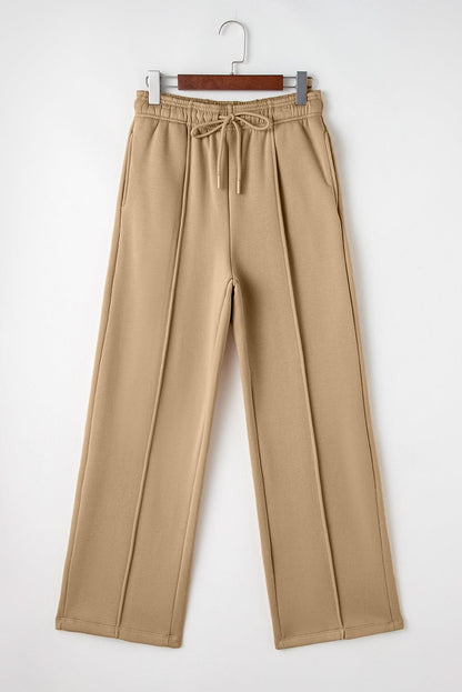 Trendy smoke gray wide leg pants - Love Salve 