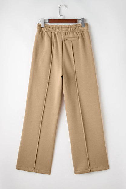 Trendy smoke gray wide leg pants - Love Salve 