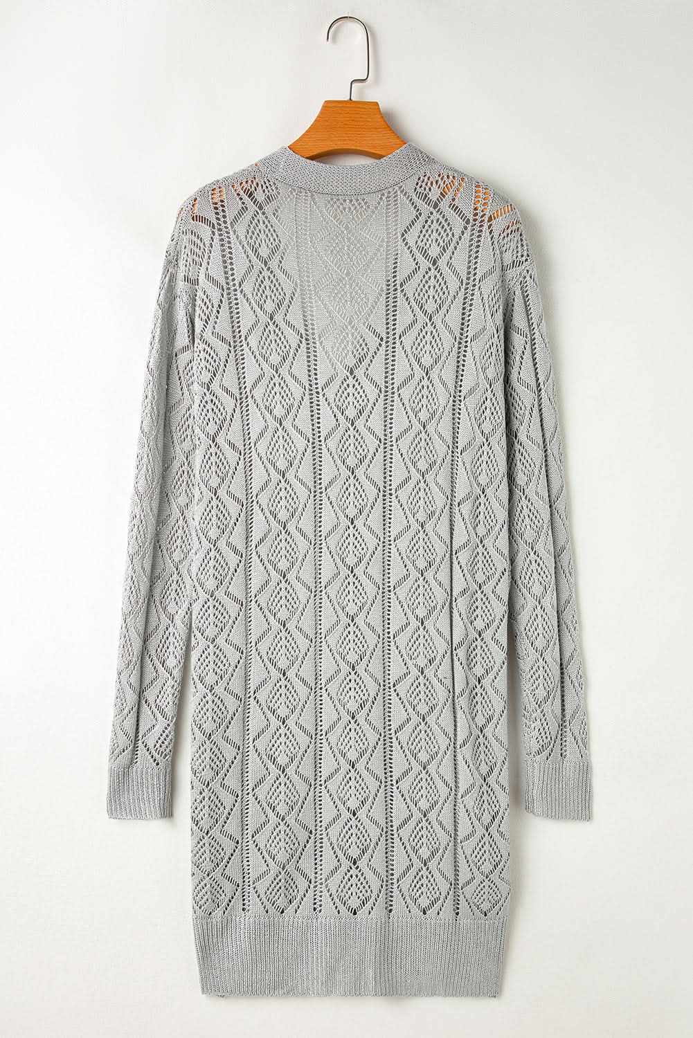 Chic gray long cardigan with buttons - Love Salve 