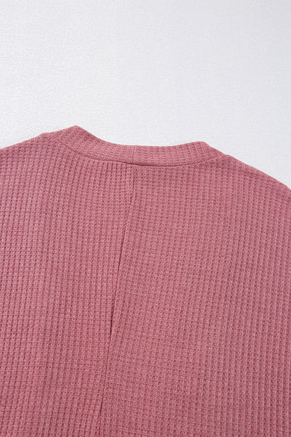 Mineral red waffle knit cardigan - Love Salve 