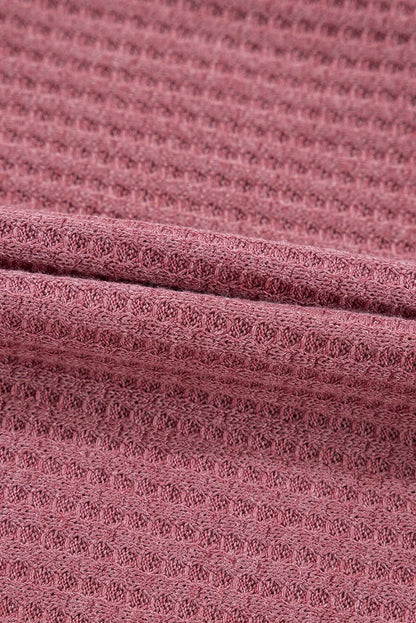 Mineral red waffle knit cardigan - Love Salve 
