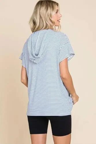 Love Salve Culture Code Full Size Striped Hooded Top - Love Salve 