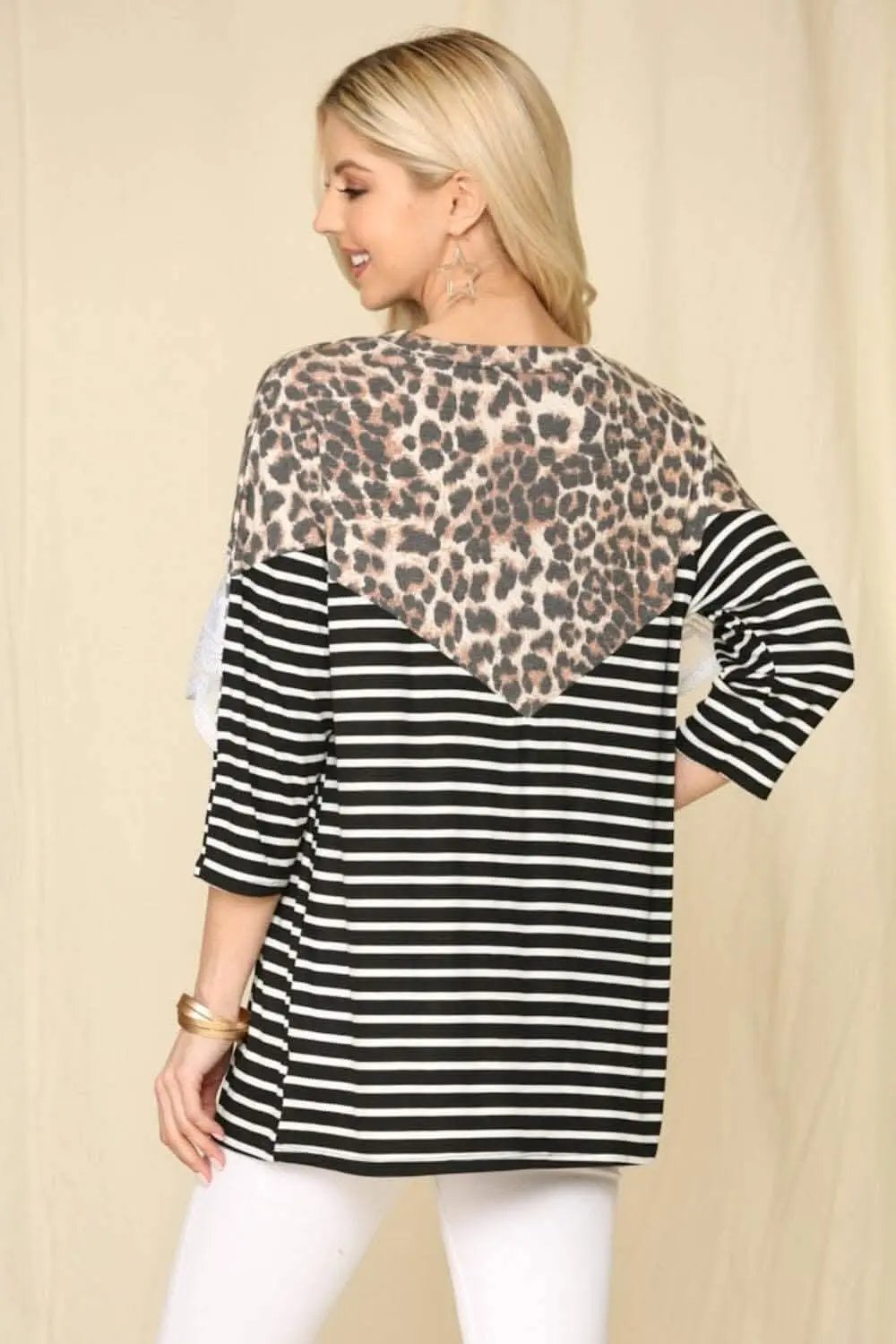 Celeste chic leopard stripe tee - Love Salve 