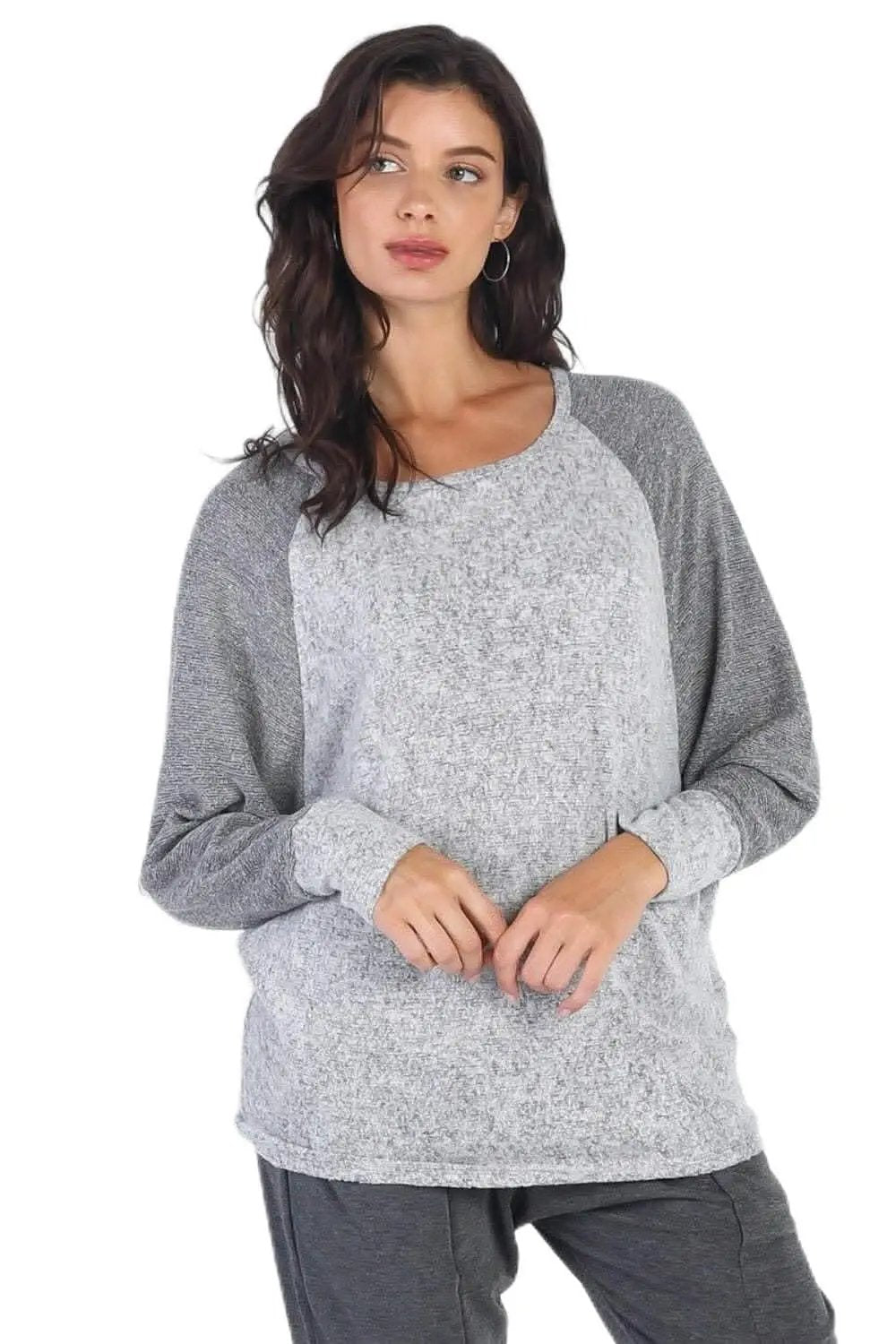 Cherish Apparel grey long sleeve top - Love Salve 