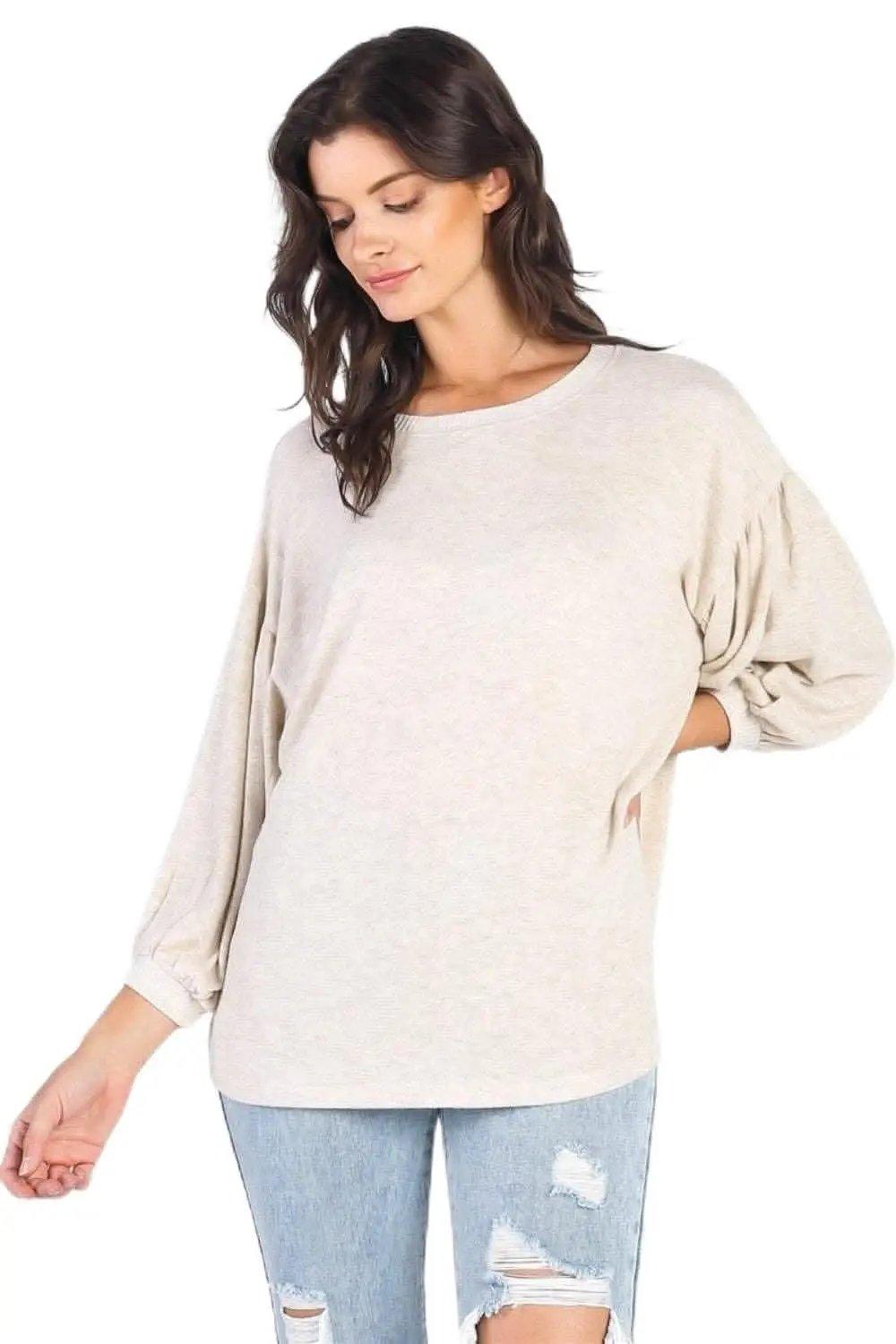 Cherish drop shoulder puff sleeve top - Love Salve 