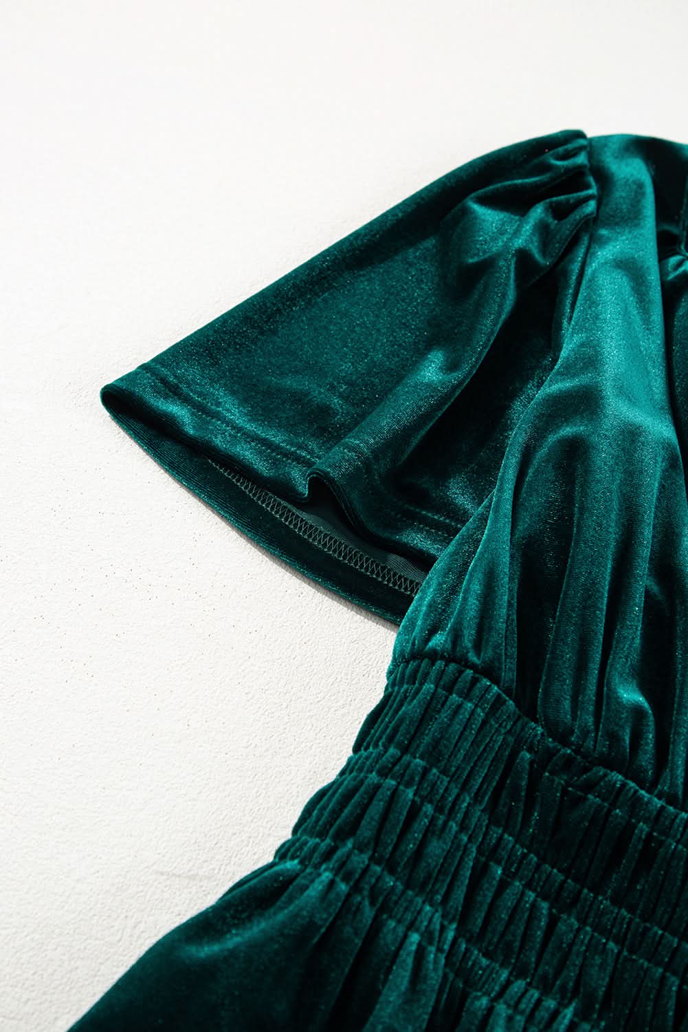 Evergreen velvet tiered maxi dress - Love Salve 