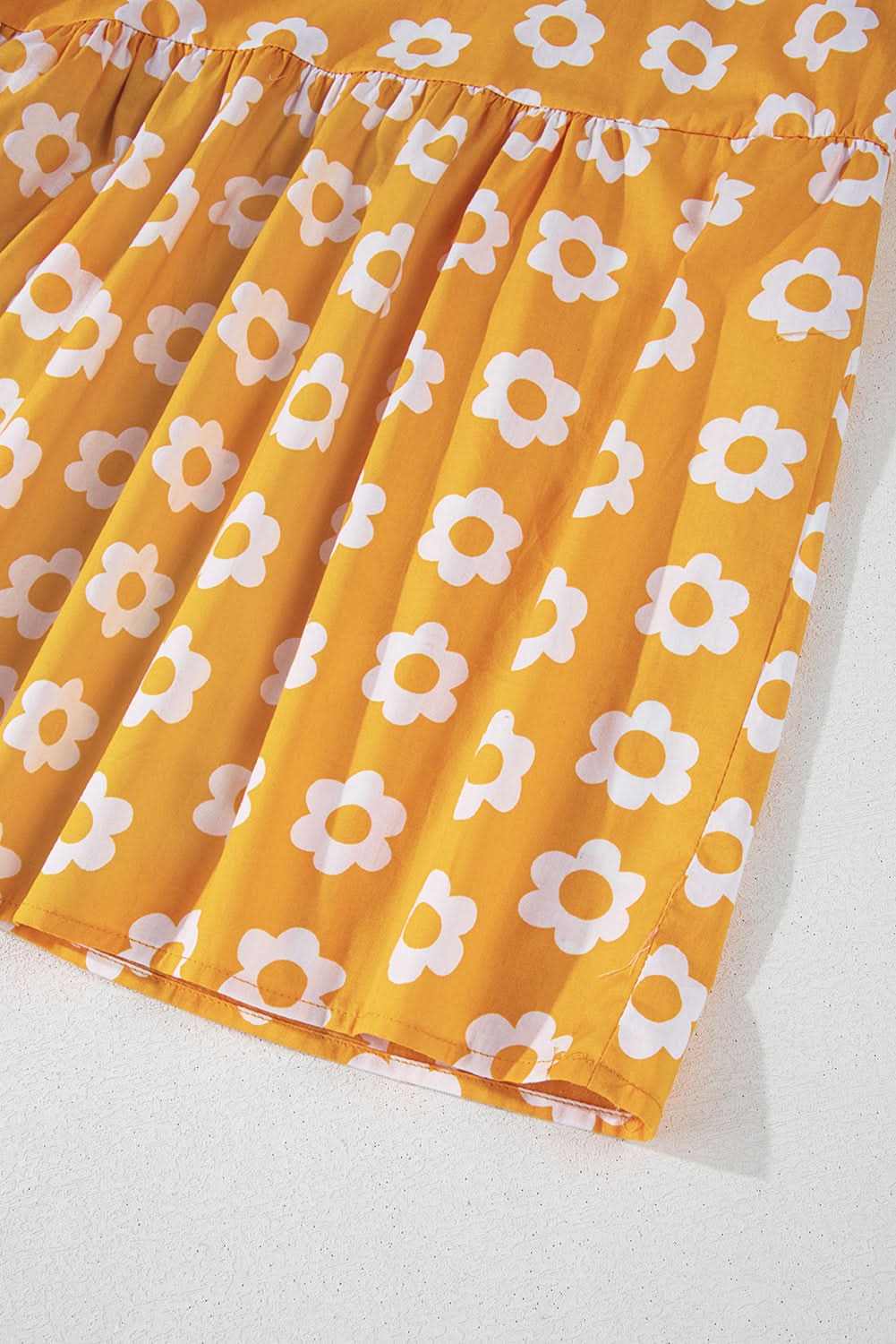 Floral Collared Maxi Dress - Yellow - Love Salve 