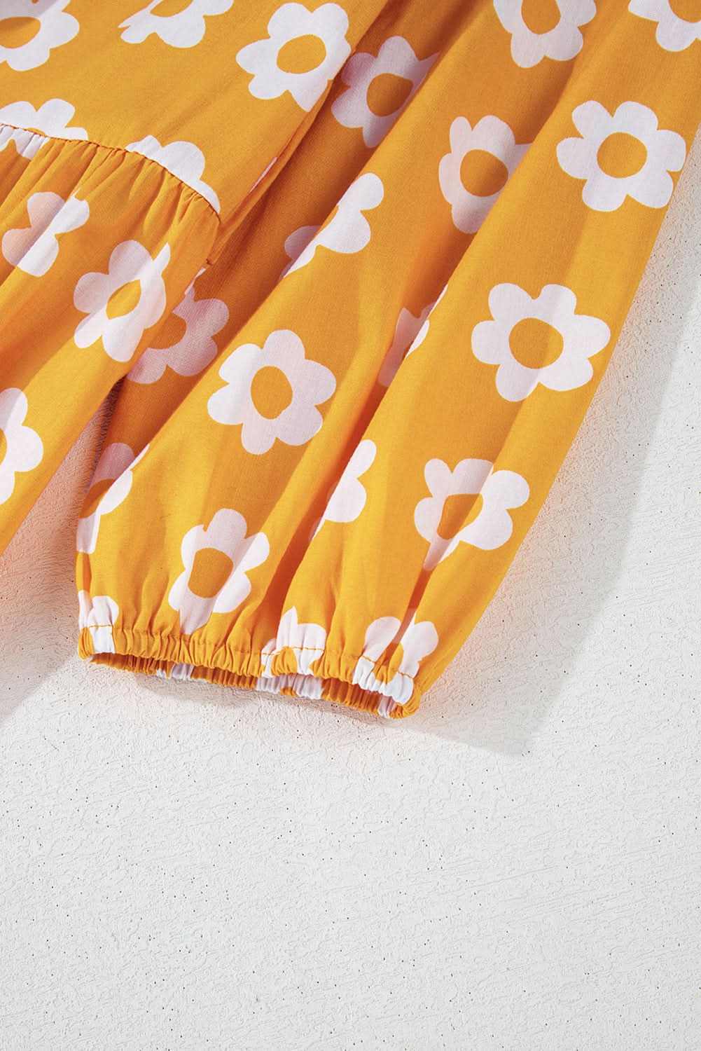 Floral Collared Maxi Dress - Yellow - Love Salve 