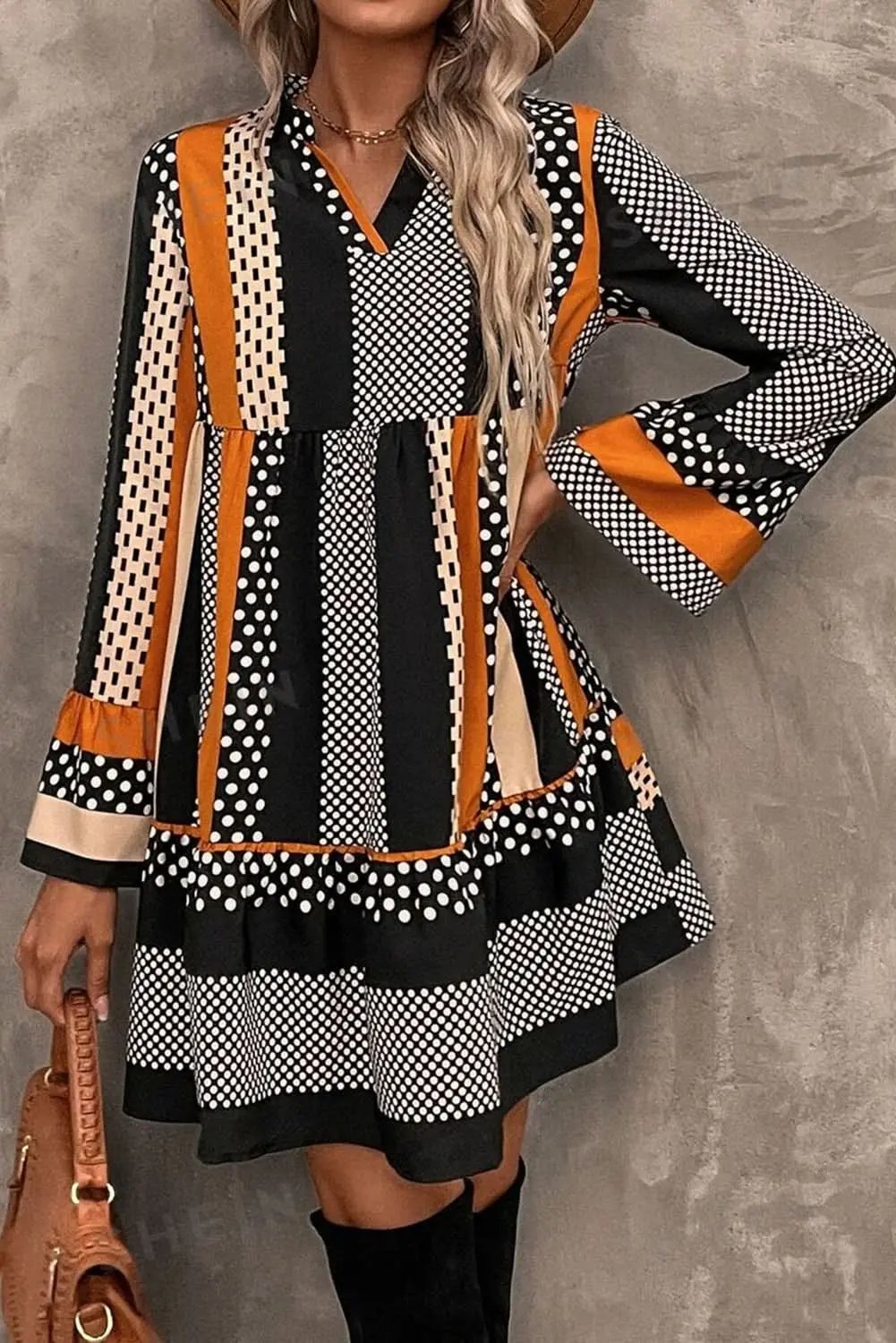 Playful polka dot ruffled mini dress - Love Salve 