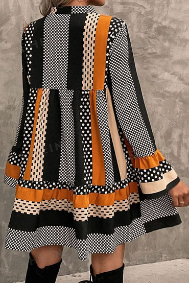 Playful polka dot ruffled mini dress - Love Salve 