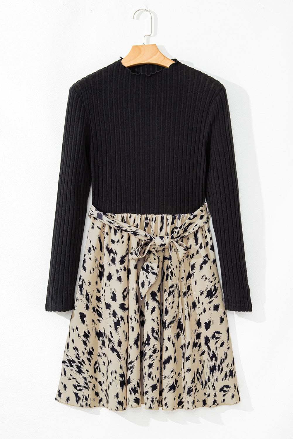 Chic black belted A-line dress - Love Salve 